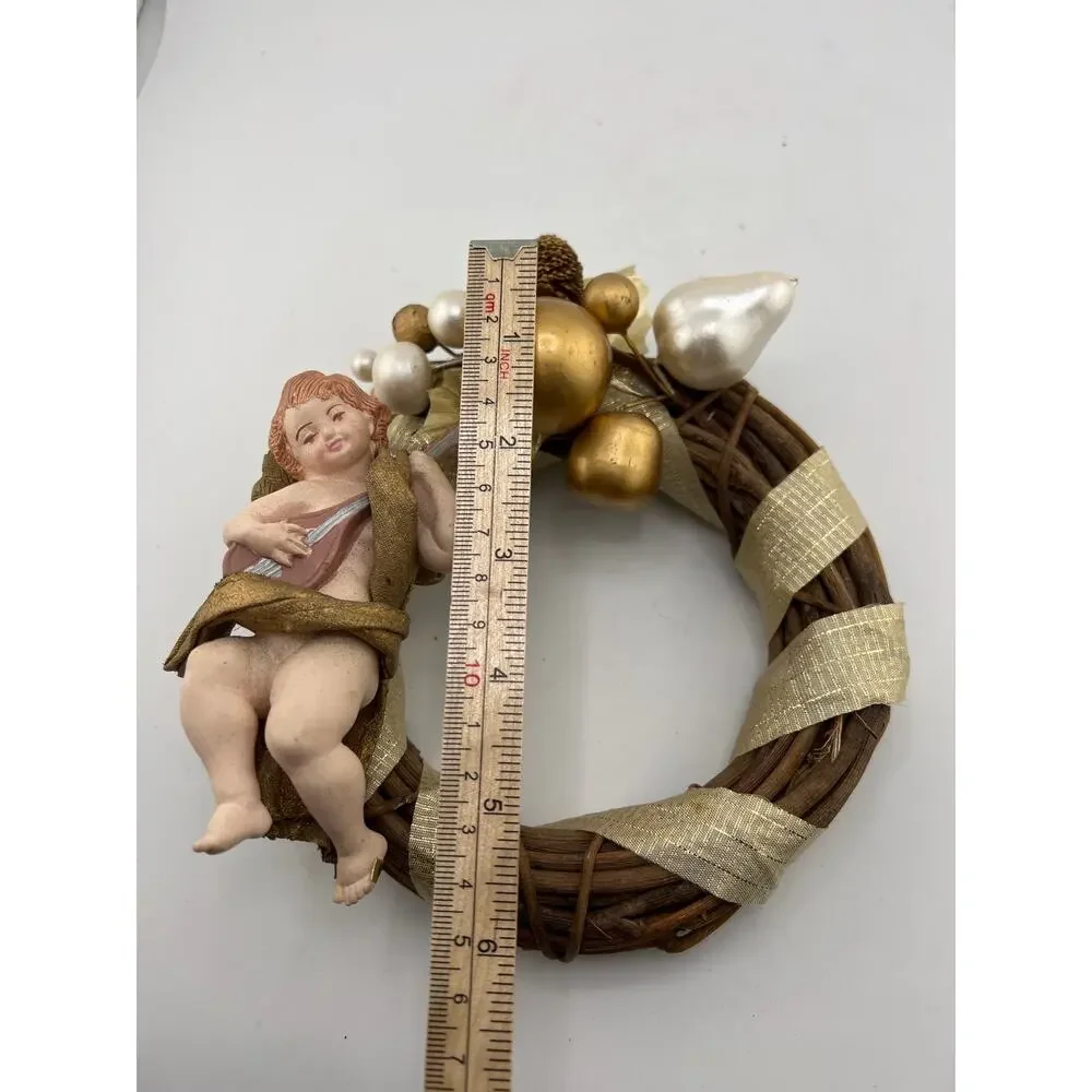Set Of 3 Angel Wreaths 90s Vintage Pink Blue‎ Cherubs